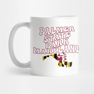 Palmer State Park Maryland Retro Wavy 1970s Text Mug